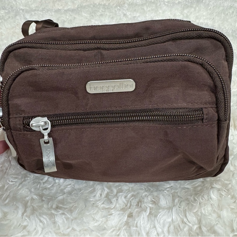 Baggallini Java Brown Triple Zip Bagg Mini Crossb… - image 3